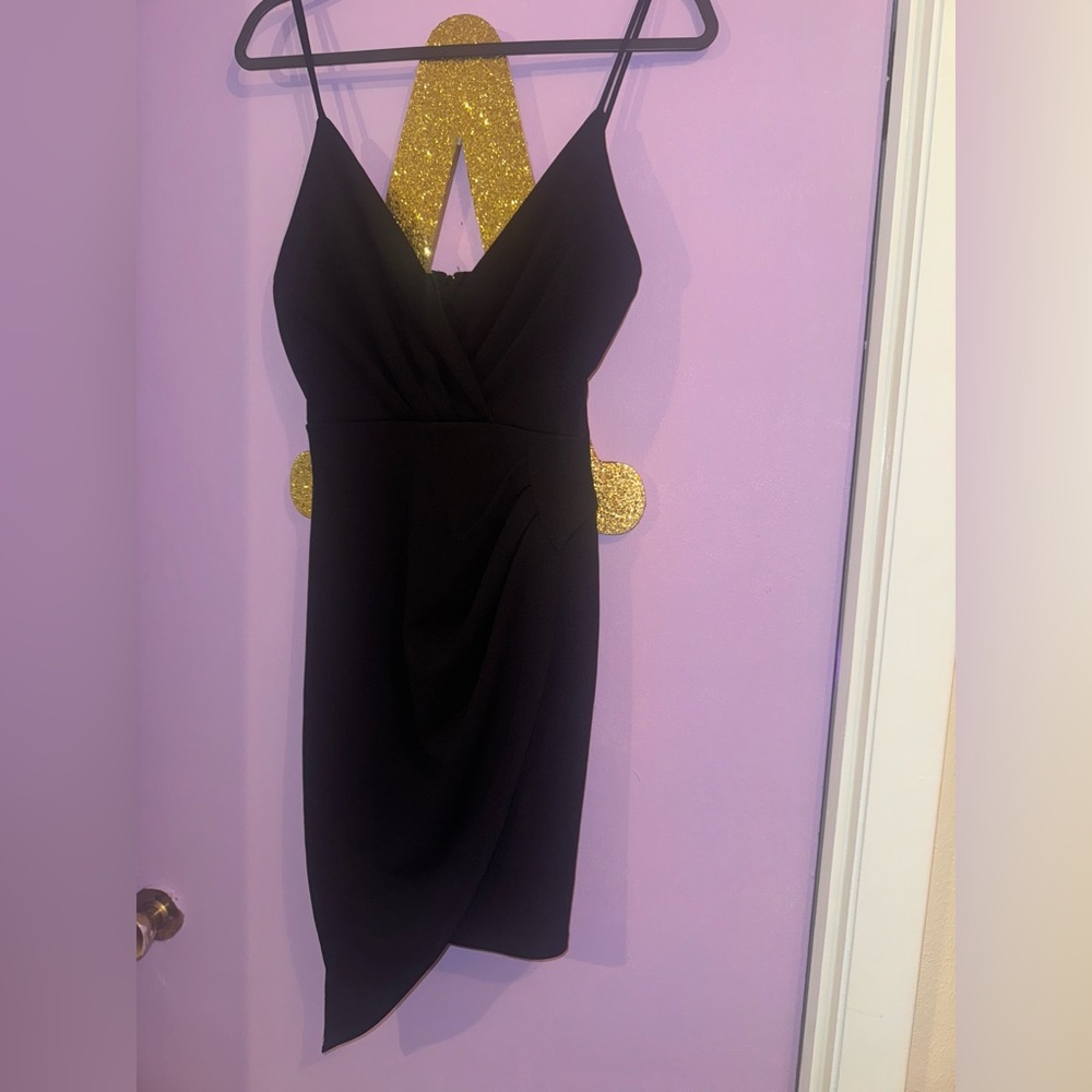 Sexy Black Mini Dress with Spaghetti Straps